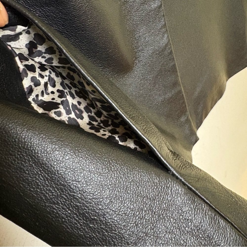 Vintage 90s Y2K Leather Jacket goth Whimsigoth minimalist grunge emo punk S - Picture 8 of 16